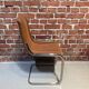 Suite of four Italian chairs in fabric and metal
