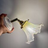 Vintage tulip wall light in iridescent glass