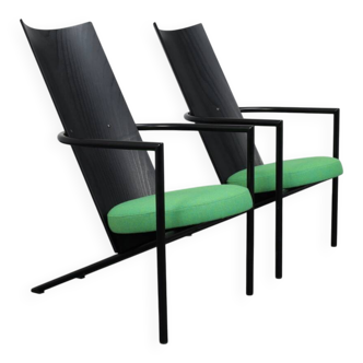 Set of 2 postmodern armchairs, 1980s