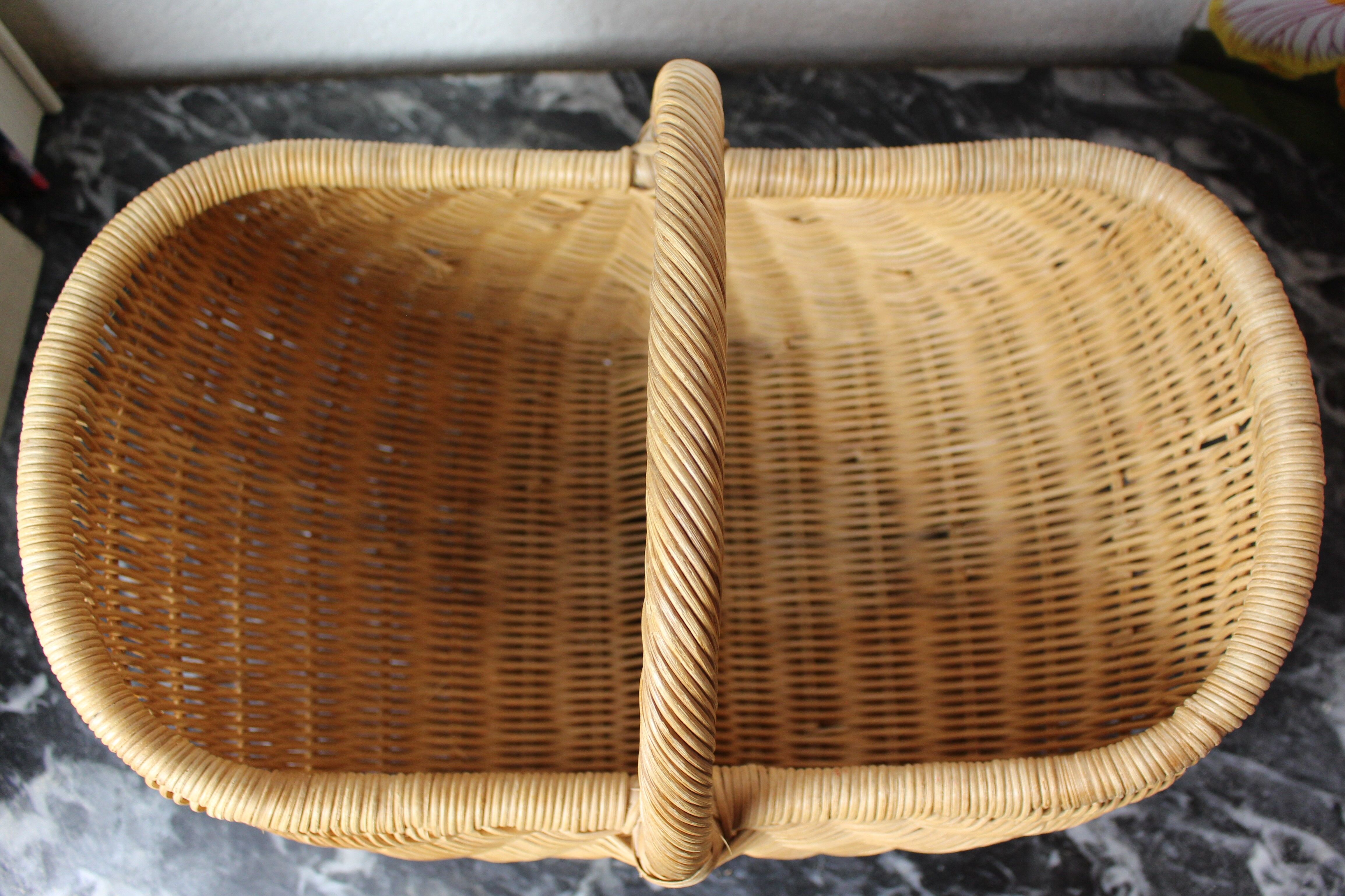 High wicker picking basket