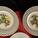 Service of 5 dessert plates in Villeroy porcelain and Boch model Basket