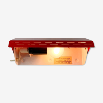 60s Red Night Light made by Knud Christensen in the Mid-Century, Danish Design Wall Lamp Adjustable