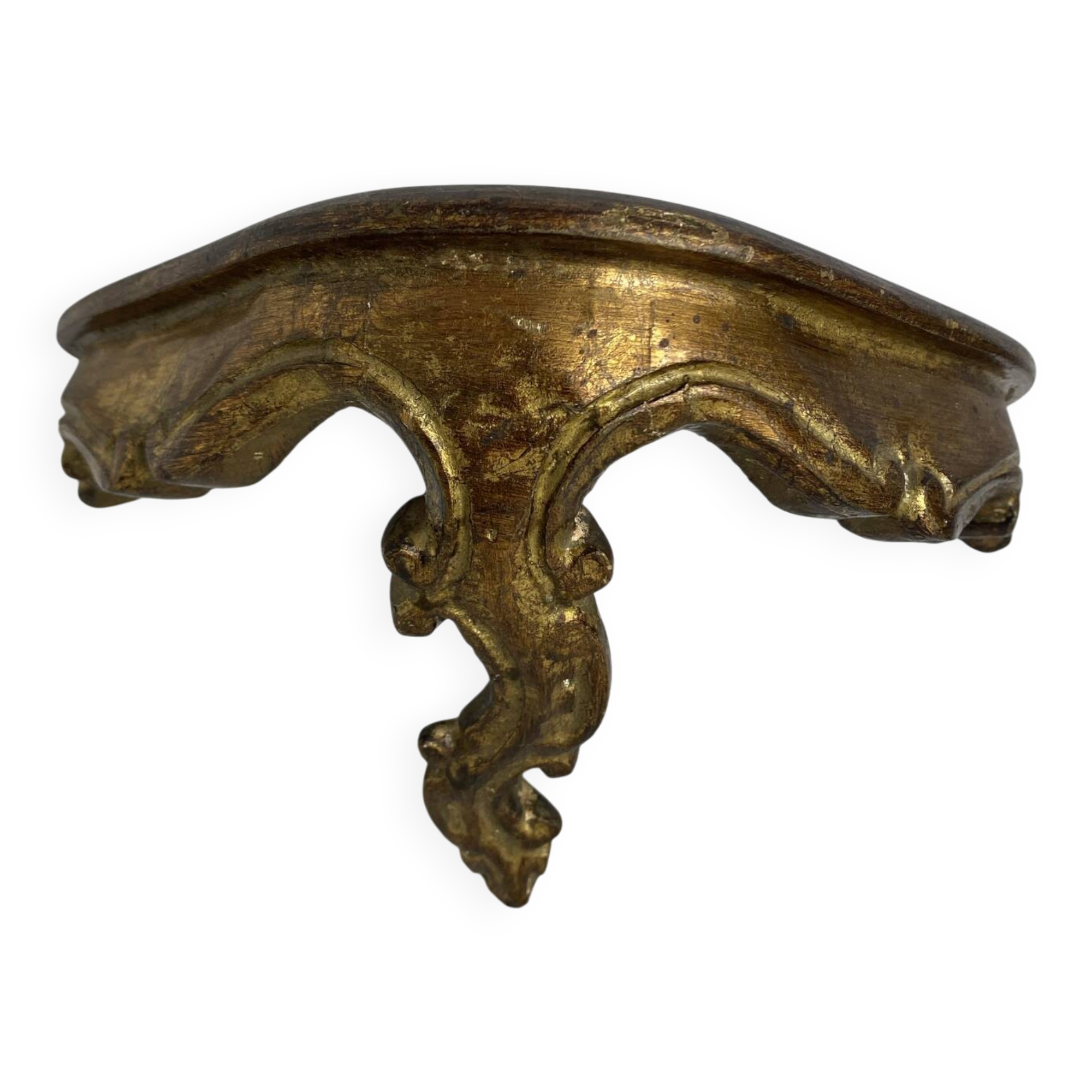 Small baroque-style console in gilded wood.
