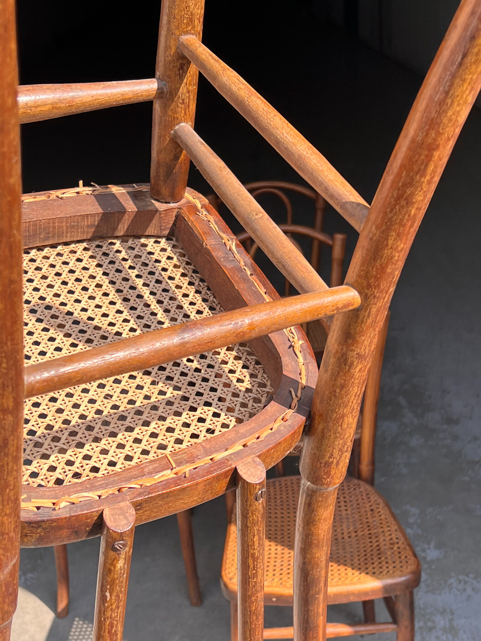 6 chairs bistro old cannage