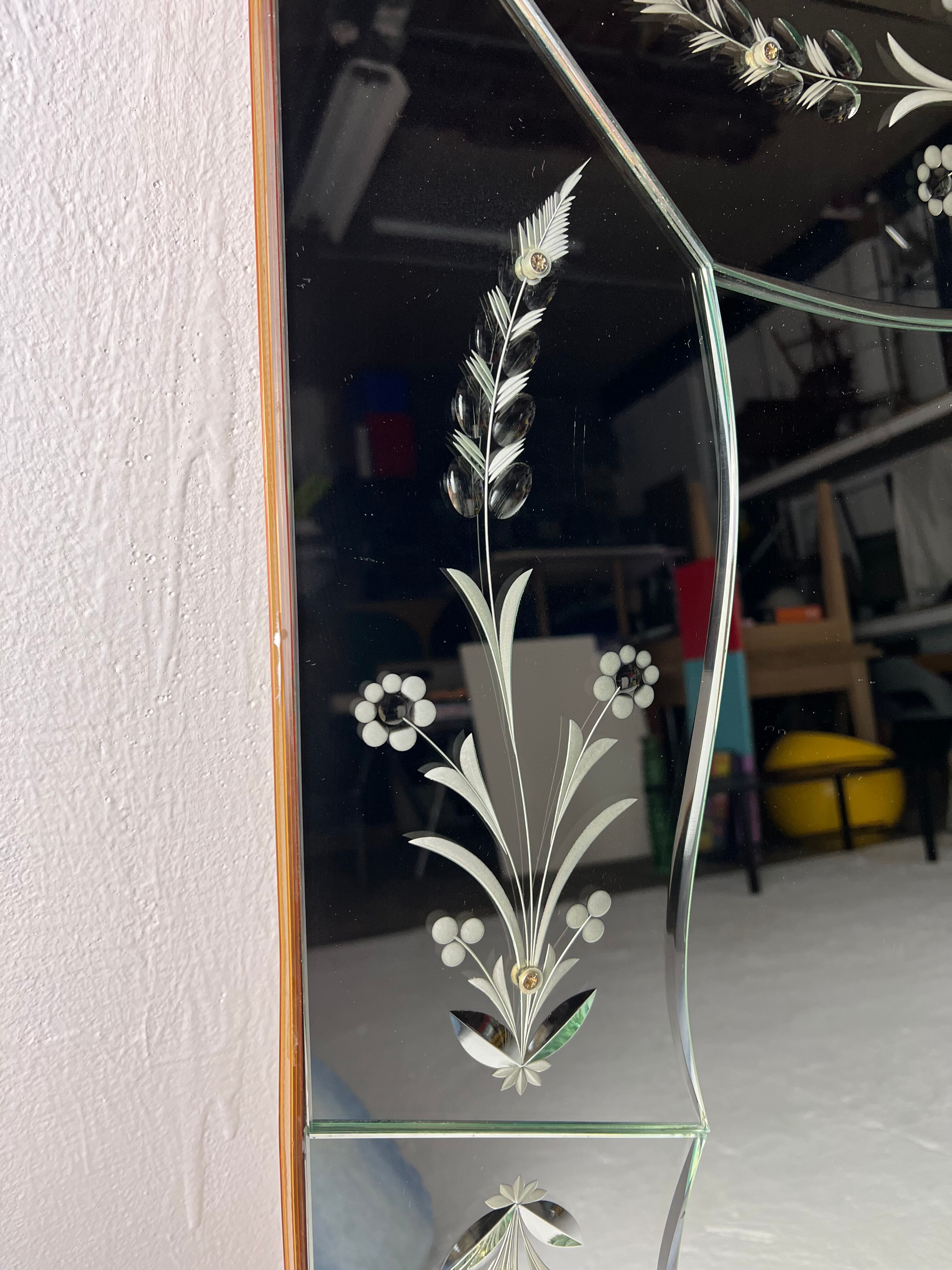 Venetian mirror 60s, 200 x 91 cm