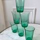 Lot de 6 verres à eau vert années 70