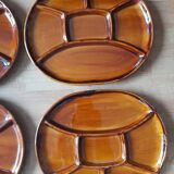 Set of 4 fondue plates - Saint Clément France