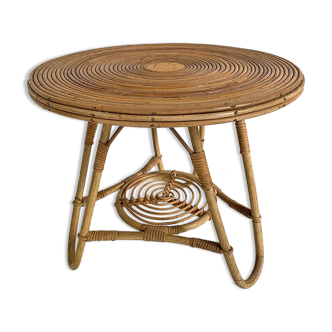 Vintage rattan side table 60's