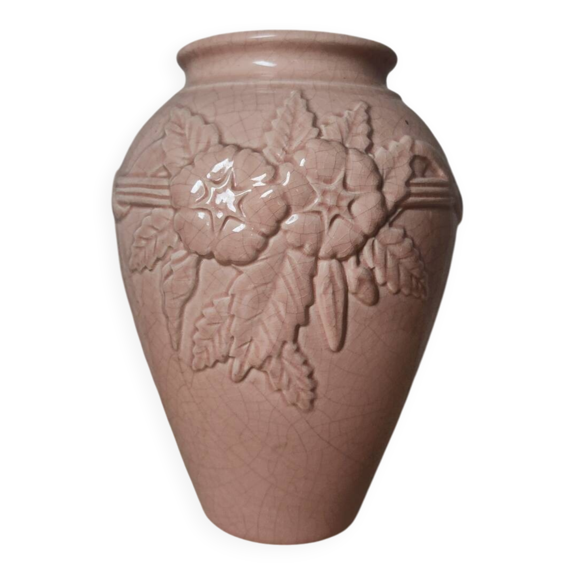 Vase craquelé rose