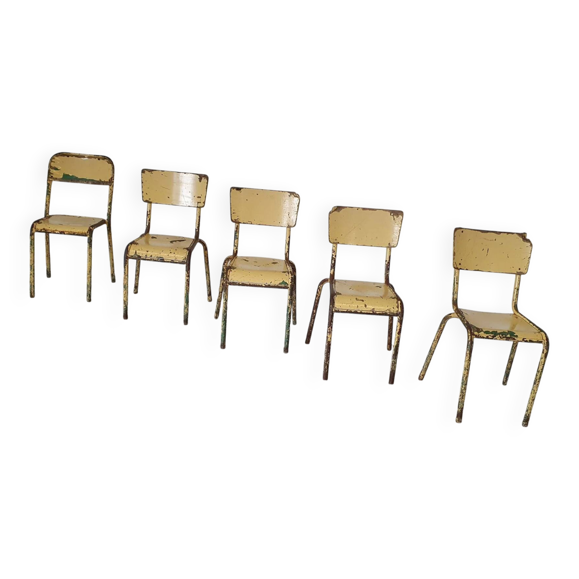 Old stacking school chairs 1950s