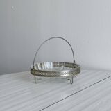 Plat en verre et métal argenté