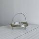 Glass and silver metal dish