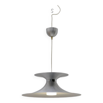 Scandinavian chandelier by MARKSLÖJD in aluminum and opaline, Sweden 1970