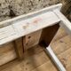 Farmhouse table 6 people white patinated in rectangular solid oak