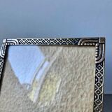 Vintage art deco  metal brass picture frame 15 cm x 11 cm convex glass