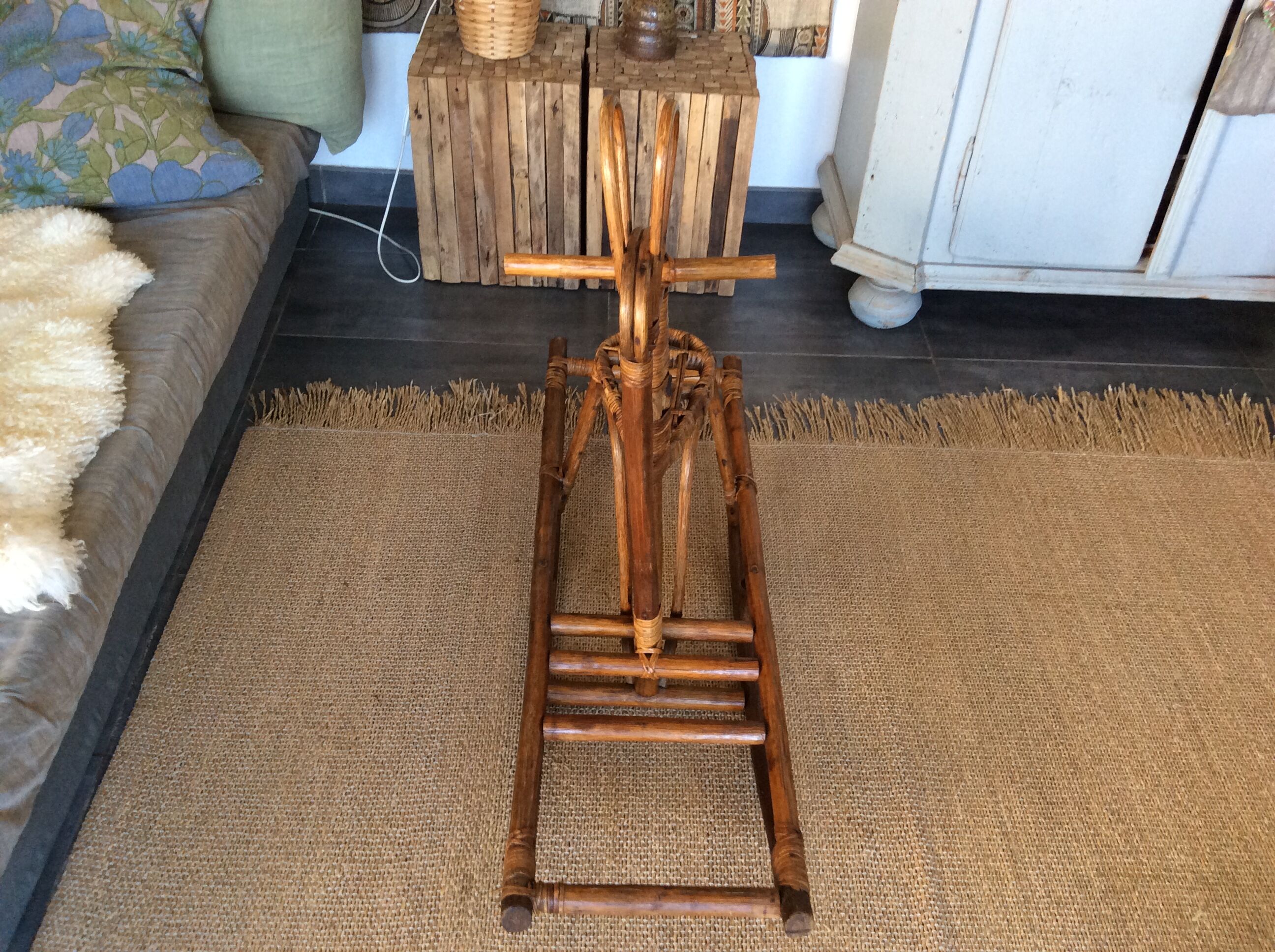 Rattan rocking horse