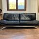 Nicoletti Italian black leather sofa