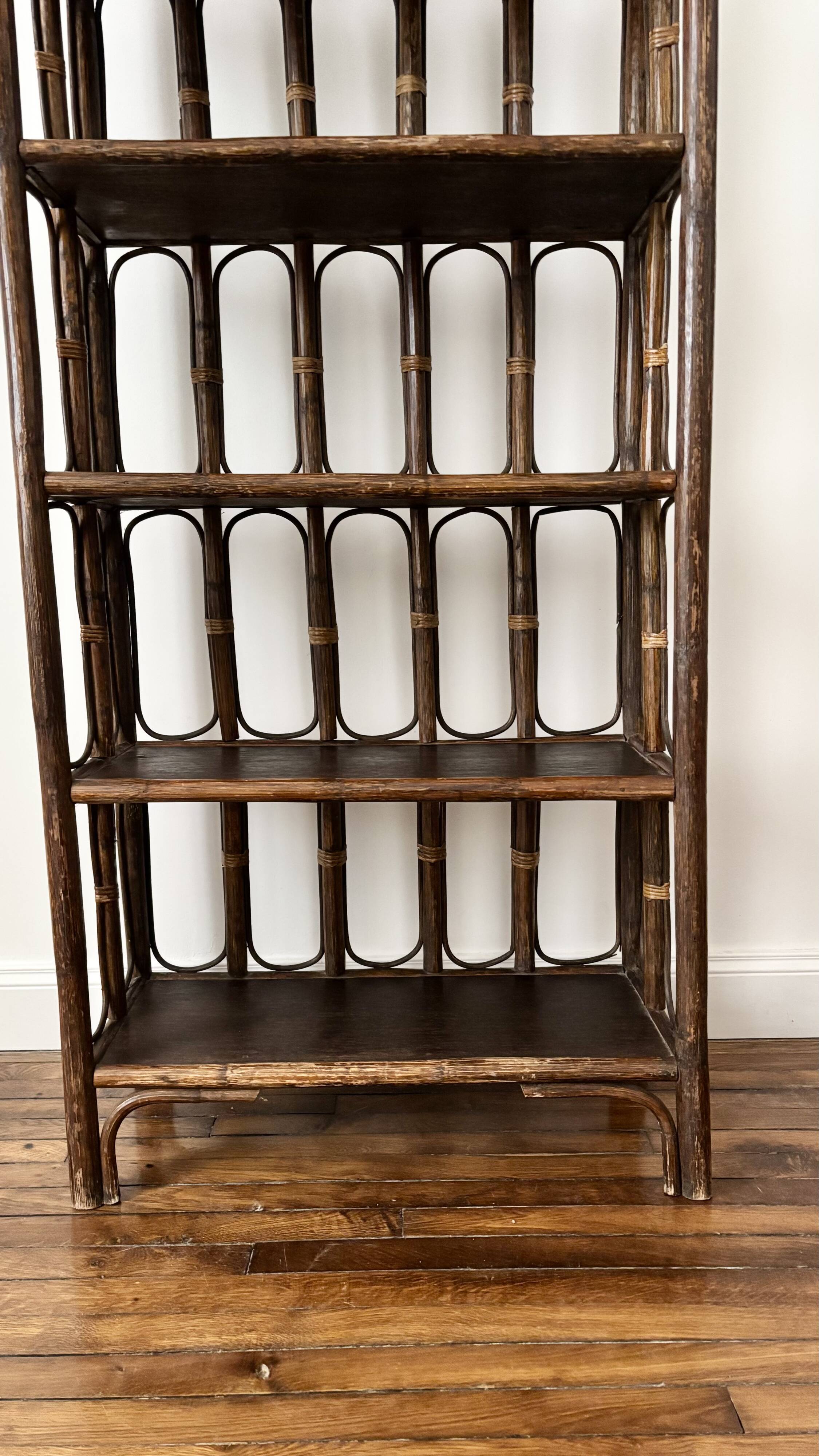 Vintage rattan shelf
