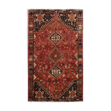 Vintage Persian Qashqai Handmade Wool Shiraz Rug- 119x243cm