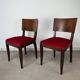 2 chaises art déco, velours rouge et palissandre