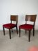 2 Art Deco chairs, red velvet and rosewood.