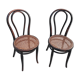 Duo chairs Thonet Austria seated cannée bistro blackened wood