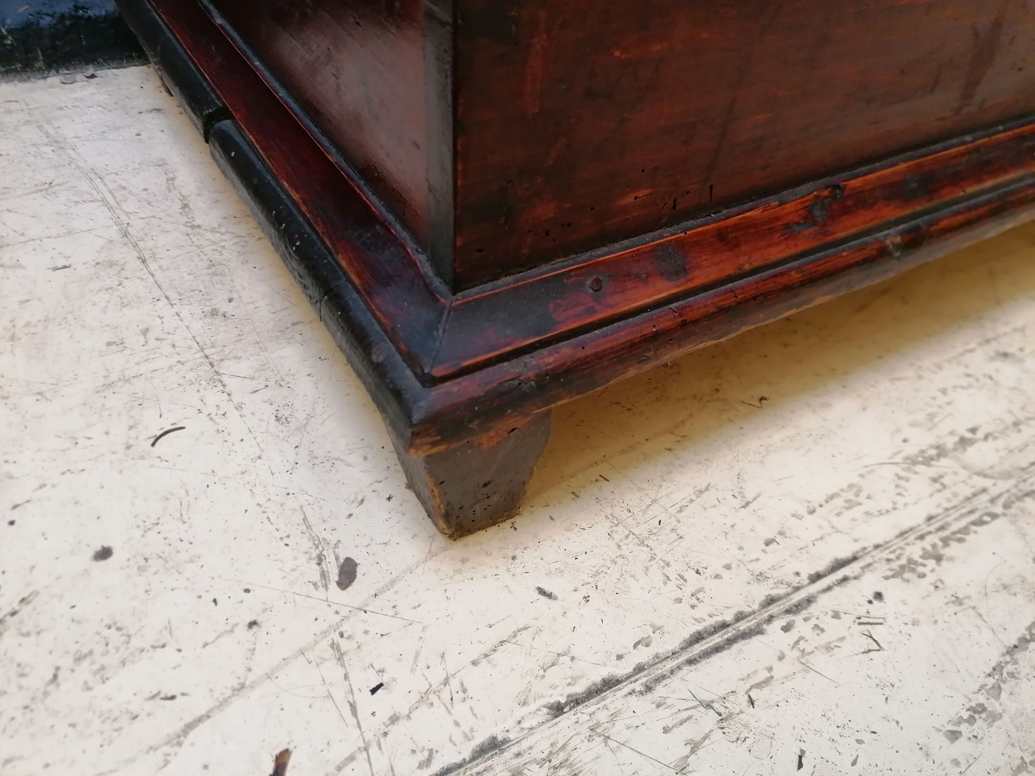 Large vintage chest old wooden trunk