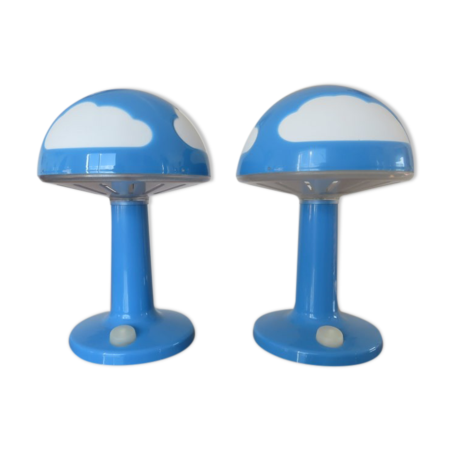 Pair of ikea skojig blue cloud lamps 90s