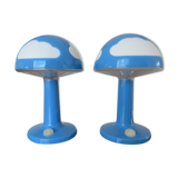 Pair of ikea skojig blue cloud lamps 90s