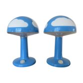 Pair of ikea skojig blue cloud lamps 90s
