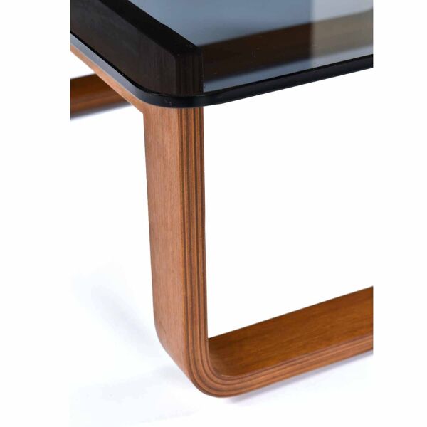 Table d'appoint, table basse carrée en teck et verre Frank Lowen pour Tessa T4, années 1970