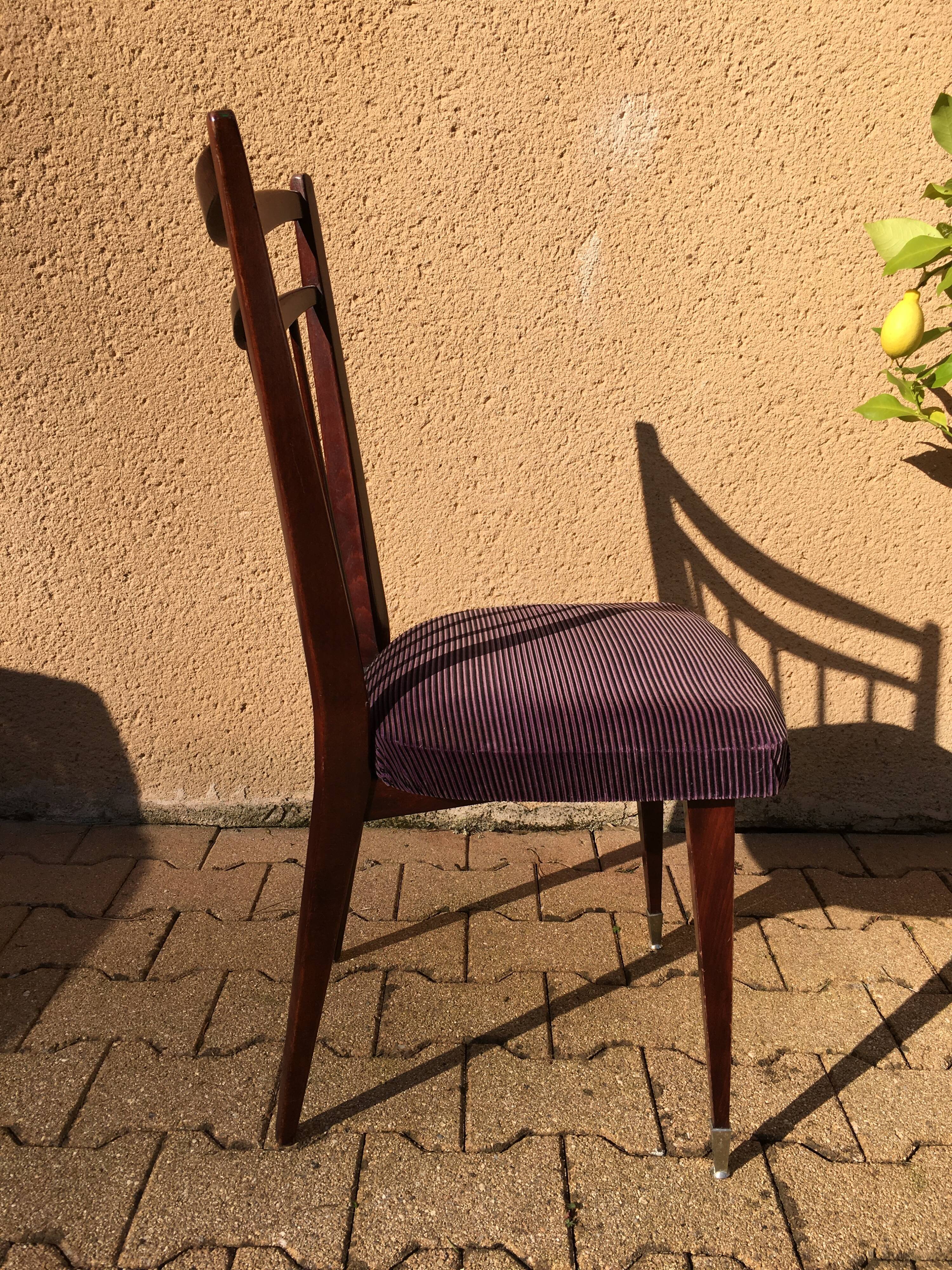 Wooden and velvet chair