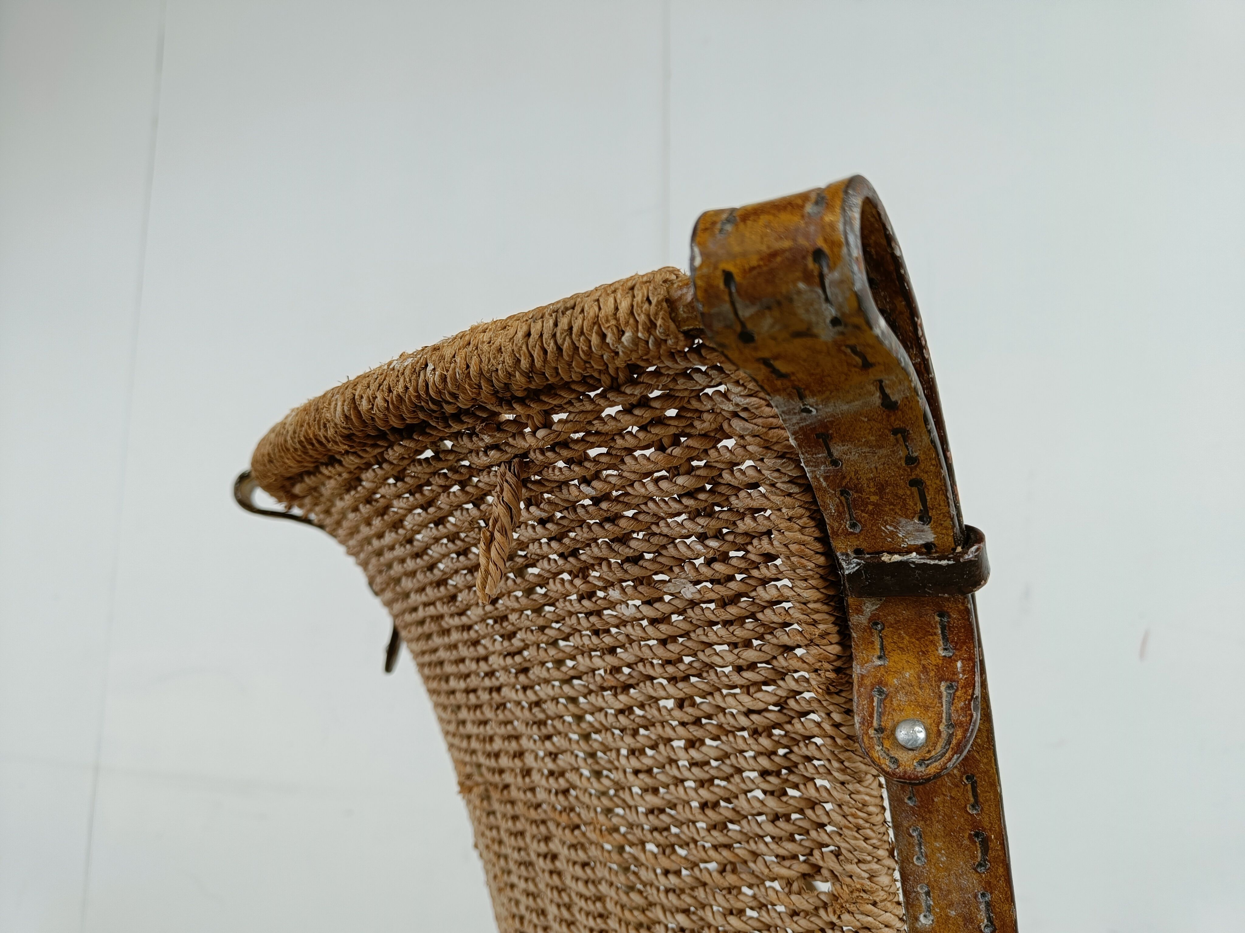 Vintage faux leather italian armchair, 1960s