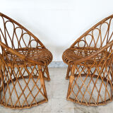Pair rattan heaters 1960/1970