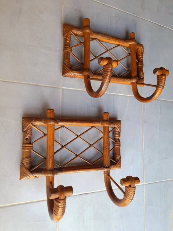1960s rattan coat rack