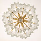 Large frosted glass chandelier from Murano by Kalmar, Austria, 1960s.
