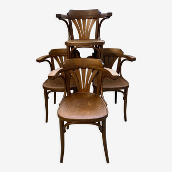 Lot de 4 chaises bistrot - 1950
