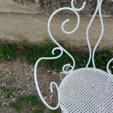 Salon de jardin ancien en fer plein milieu xxeme