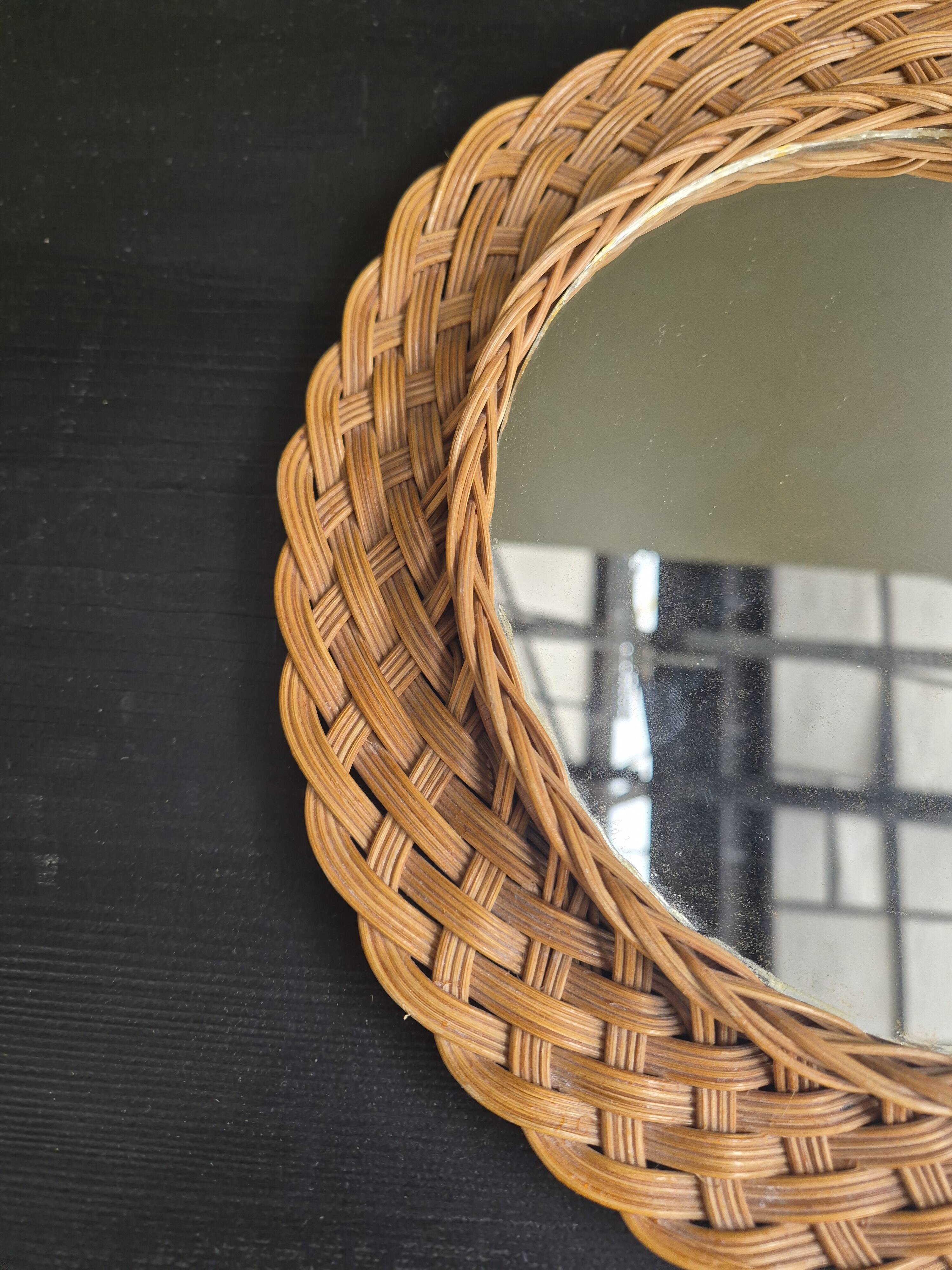 Rattan mirror