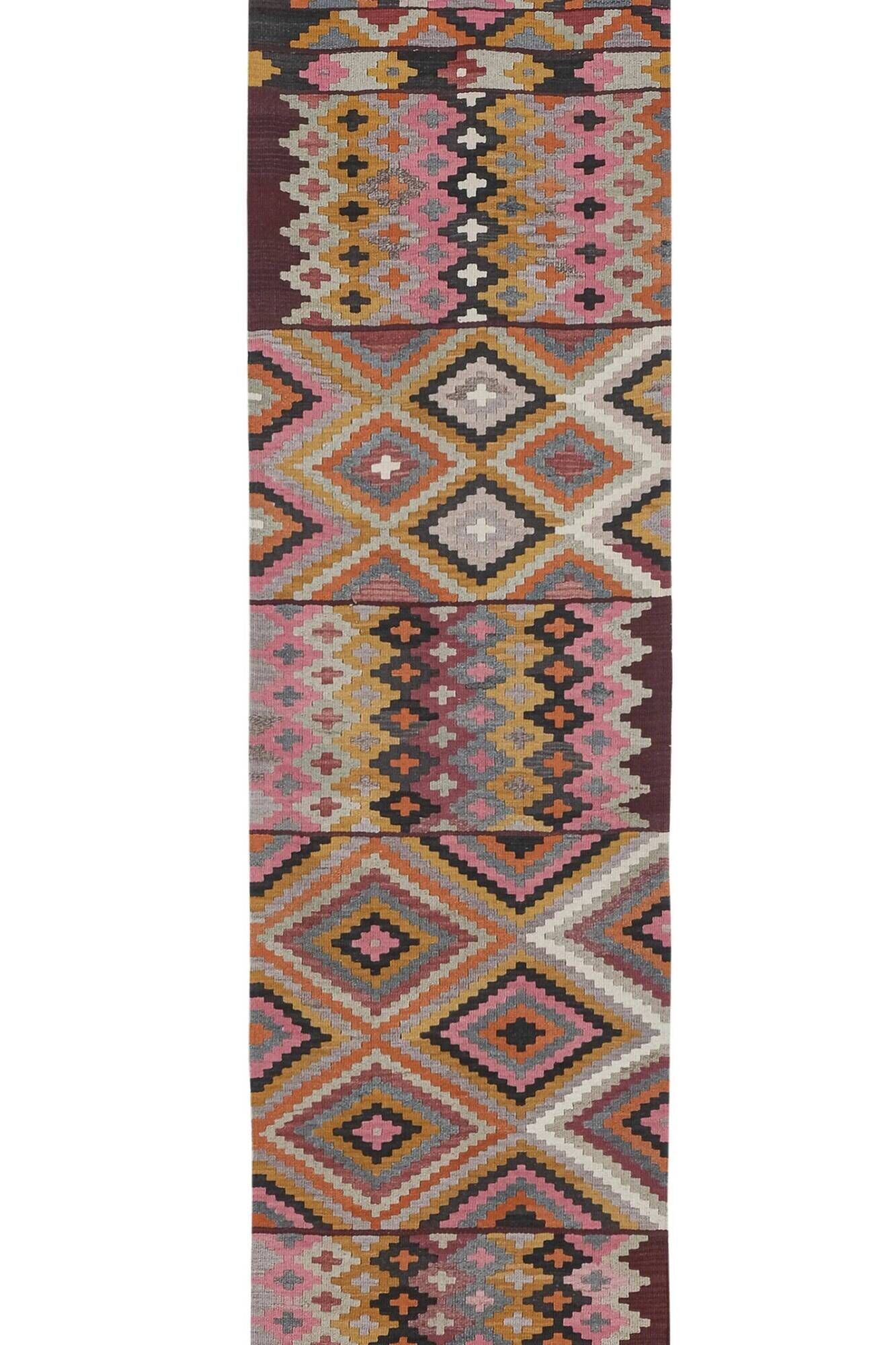 Vintage Turkish hallway rug 77x454 cm