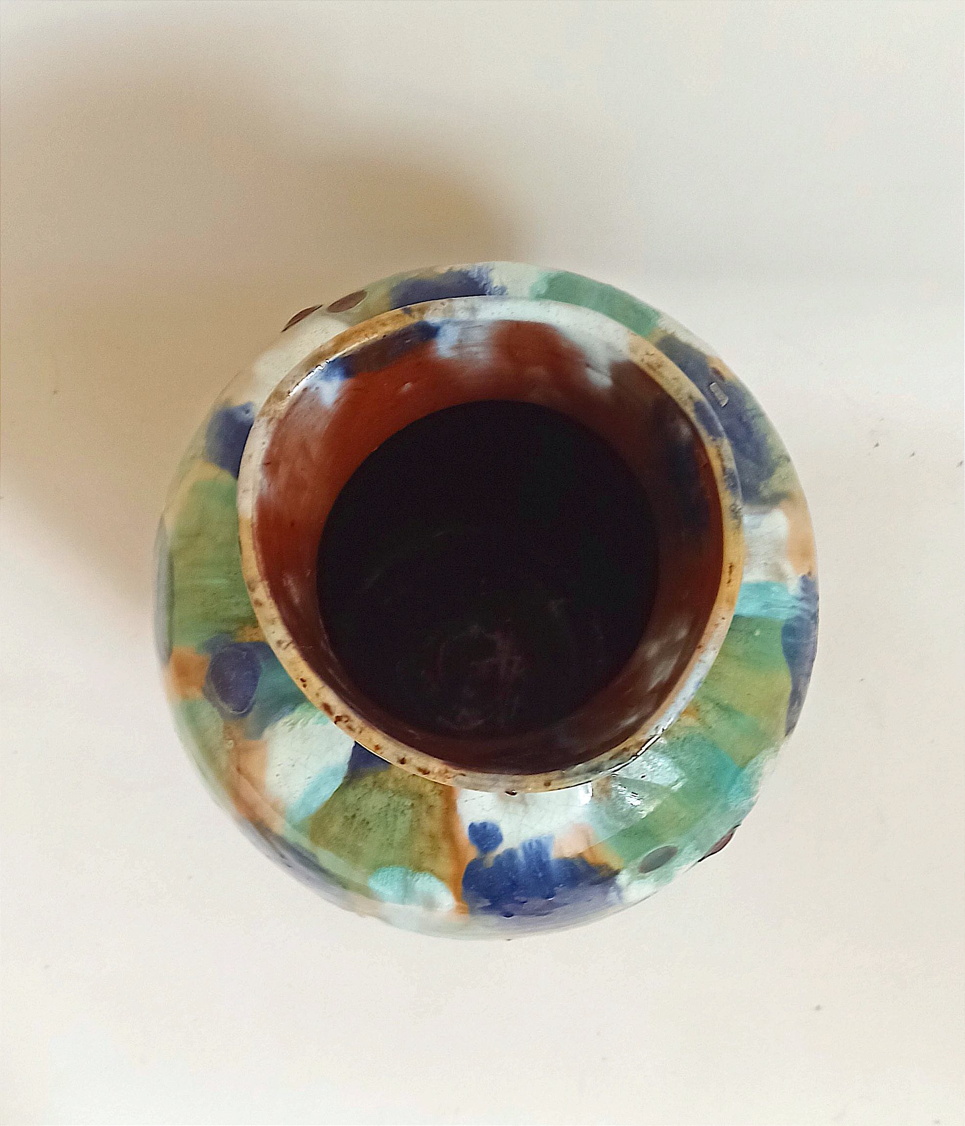 Glazed terracotta floor vase