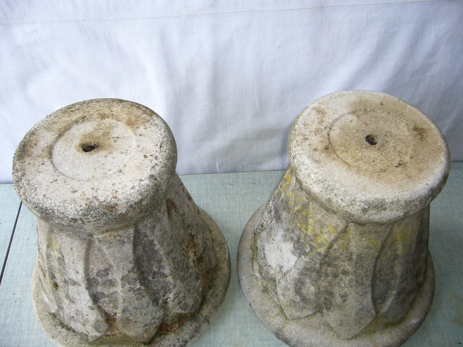 Pair of cement flower pots