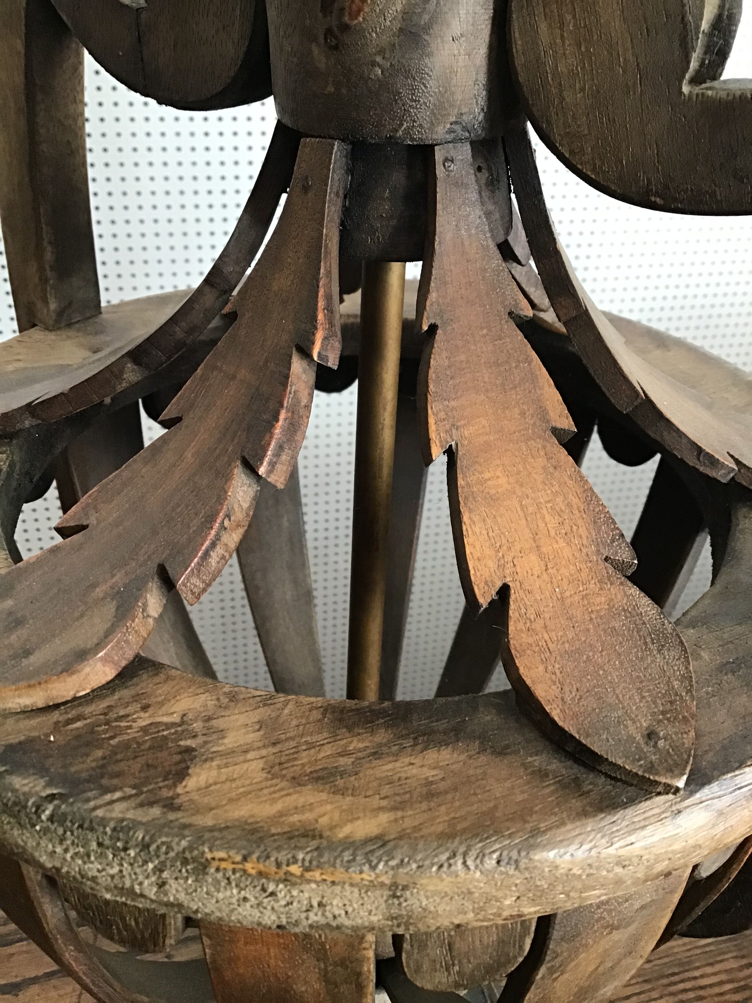 Pair of wooden lamps