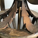 Pair of wooden lamps