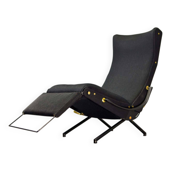 Fauteuil lounge réglable Tecno Osvaldo Borsani P40, première édition, Italie, années 50