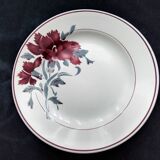 4 St Amand dinner plates with red carnation decoration