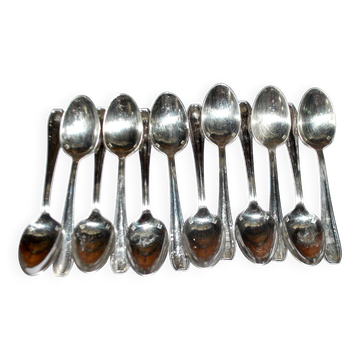 LCF set of 12 small mocha coffee spoons silverware design 1950 French cutlery