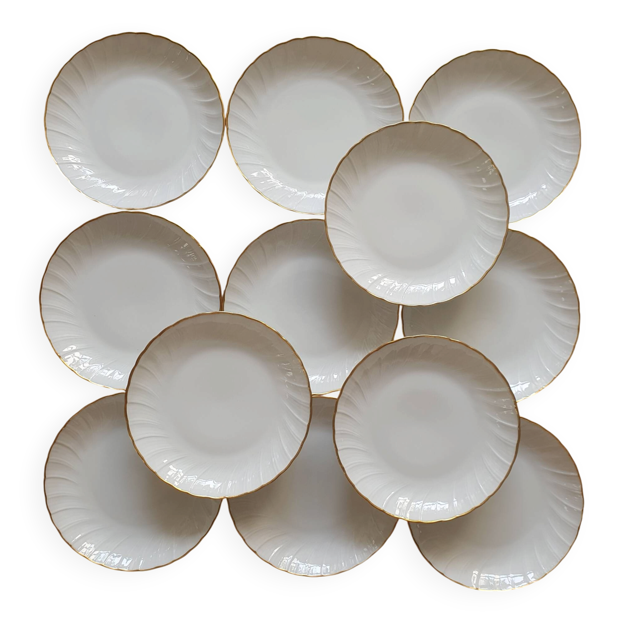 12 deep plates in Limoges porcelain by Bernardaud Verlaine