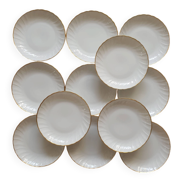 12 deep plates in Limoges porcelain by Bernardaud Verlaine