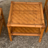 Vintage rattan side table 1960